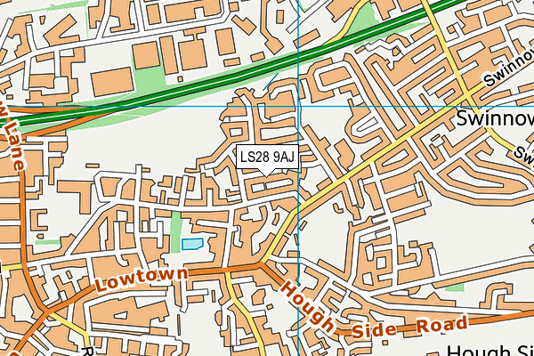 LS28 9AJ map - OS VectorMap District (Ordnance Survey)