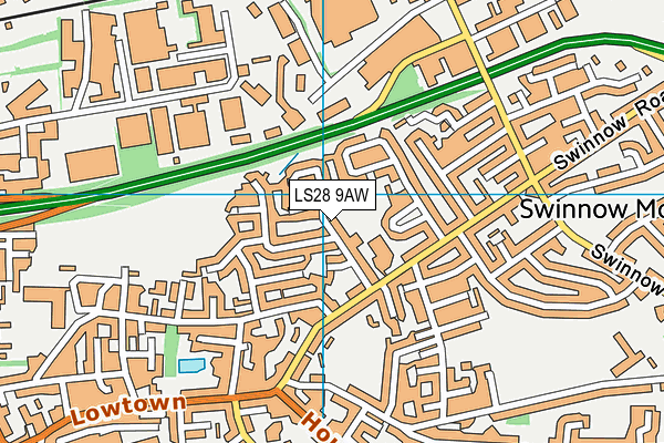 LS28 9AW map - OS VectorMap District (Ordnance Survey)