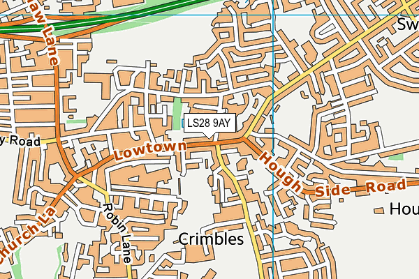 LS28 9AY map - OS VectorMap District (Ordnance Survey)