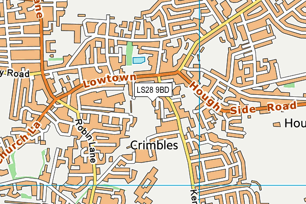 LS28 9BD map - OS VectorMap District (Ordnance Survey)