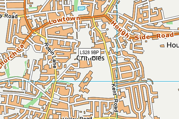 LS28 9BP map - OS VectorMap District (Ordnance Survey)