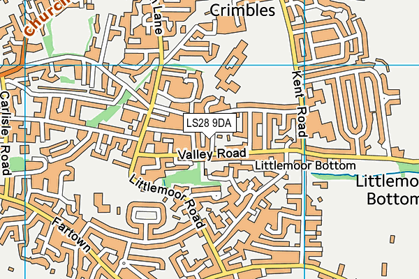 LS28 9DA map - OS VectorMap District (Ordnance Survey)