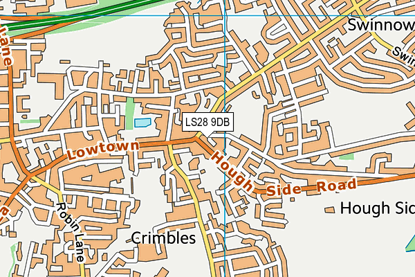 LS28 9DB map - OS VectorMap District (Ordnance Survey)