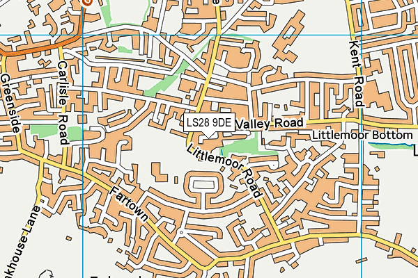 LS28 9DE map - OS VectorMap District (Ordnance Survey)