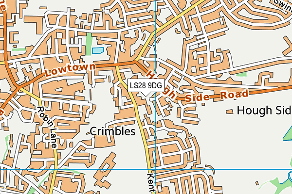 LS28 9DG map - OS VectorMap District (Ordnance Survey)