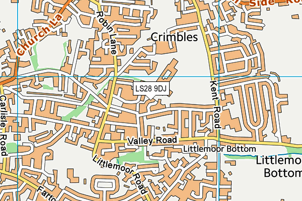 LS28 9DJ map - OS VectorMap District (Ordnance Survey)