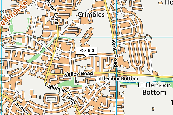 LS28 9DL map - OS VectorMap District (Ordnance Survey)