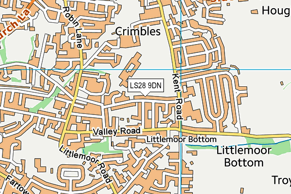 LS28 9DN map - OS VectorMap District (Ordnance Survey)