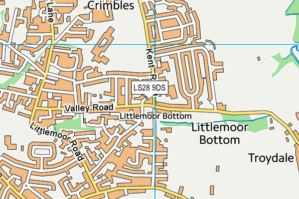 LS28 9DS map - OS VectorMap District (Ordnance Survey)