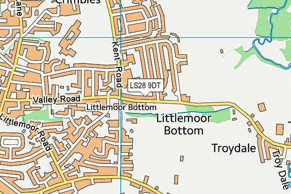 LS28 9DT map - OS VectorMap District (Ordnance Survey)
