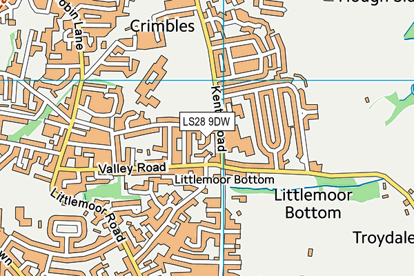 LS28 9DW map - OS VectorMap District (Ordnance Survey)