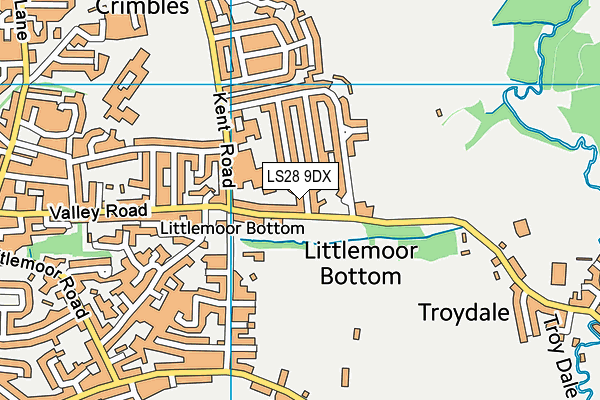 LS28 9DX map - OS VectorMap District (Ordnance Survey)