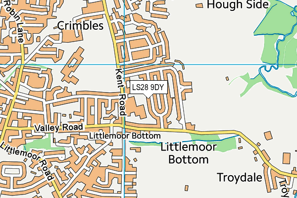 LS28 9DY map - OS VectorMap District (Ordnance Survey)