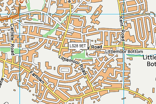 LS28 9ET map - OS VectorMap District (Ordnance Survey)
