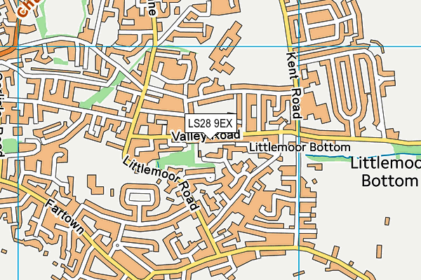 LS28 9EX map - OS VectorMap District (Ordnance Survey)
