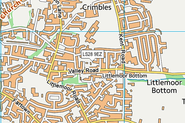 LS28 9EZ map - OS VectorMap District (Ordnance Survey)