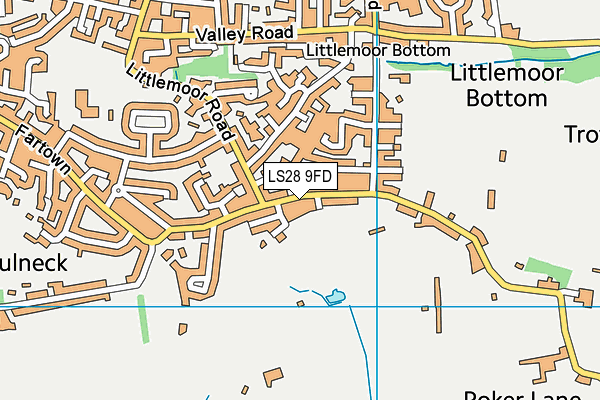 LS28 9FD map - OS VectorMap District (Ordnance Survey)