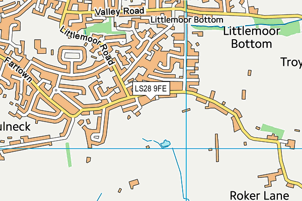 LS28 9FE map - OS VectorMap District (Ordnance Survey)