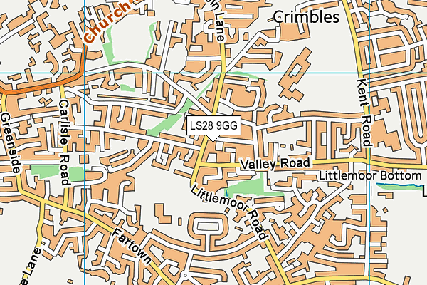 LS28 9GG map - OS VectorMap District (Ordnance Survey)