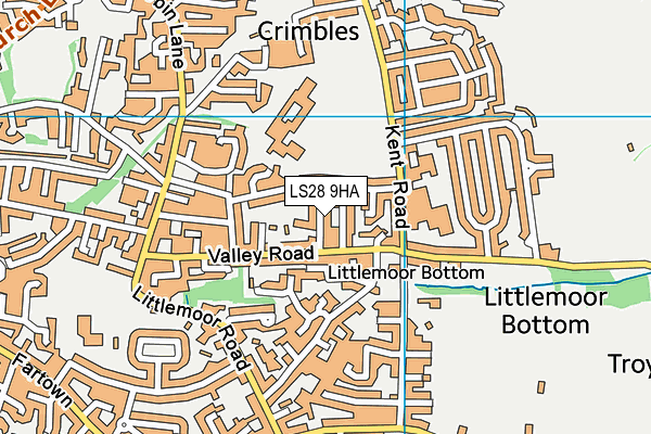 LS28 9HA map - OS VectorMap District (Ordnance Survey)