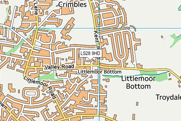 LS28 9HD map - OS VectorMap District (Ordnance Survey)