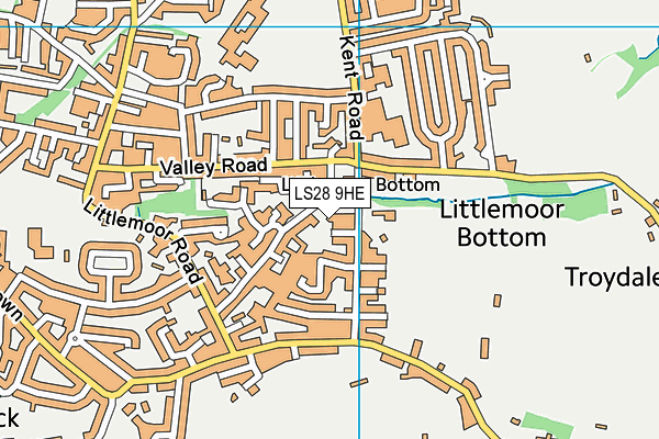 LS28 9HE map - OS VectorMap District (Ordnance Survey)