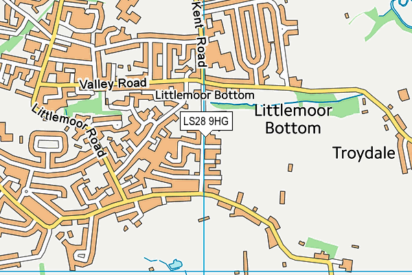 LS28 9HG map - OS VectorMap District (Ordnance Survey)