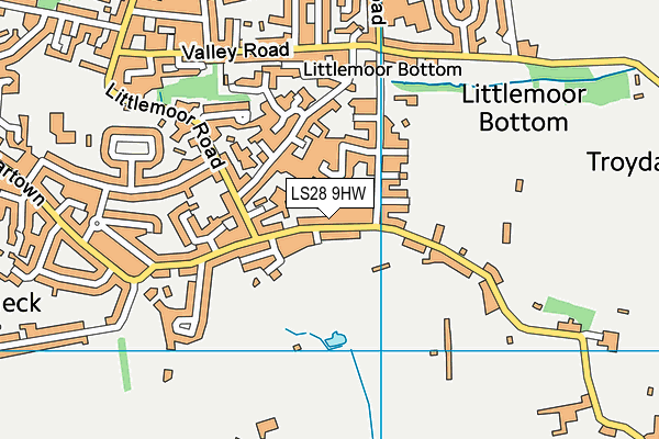LS28 9HW map - OS VectorMap District (Ordnance Survey)