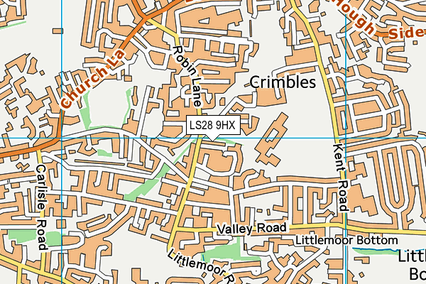 LS28 9HX map - OS VectorMap District (Ordnance Survey)
