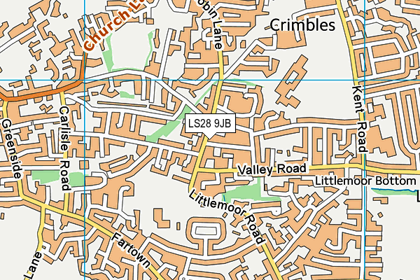 LS28 9JB map - OS VectorMap District (Ordnance Survey)