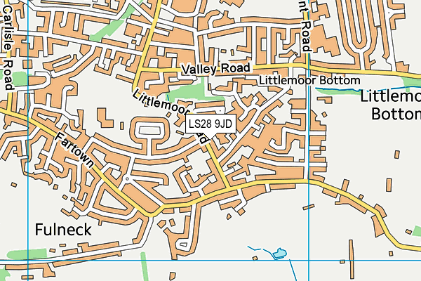 LS28 9JD map - OS VectorMap District (Ordnance Survey)