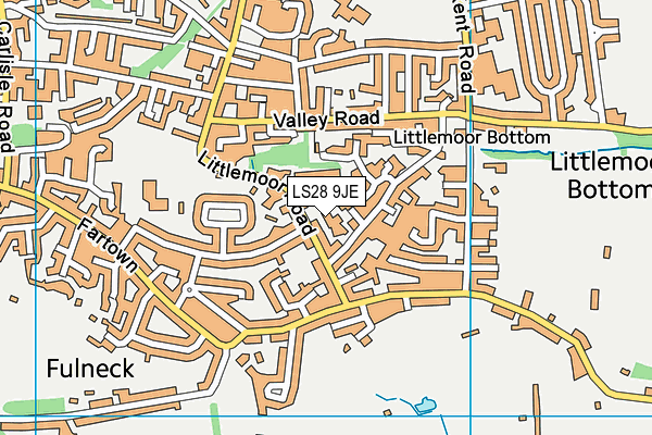 LS28 9JE map - OS VectorMap District (Ordnance Survey)