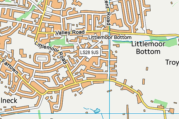 LS28 9JS map - OS VectorMap District (Ordnance Survey)