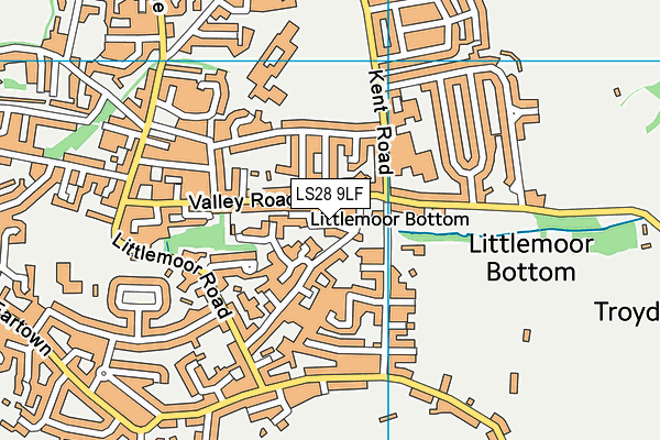 LS28 9LF map - OS VectorMap District (Ordnance Survey)