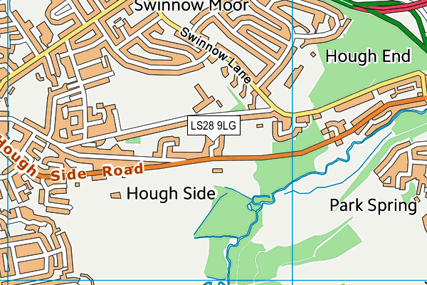 LS28 9LG map - OS VectorMap District (Ordnance Survey)