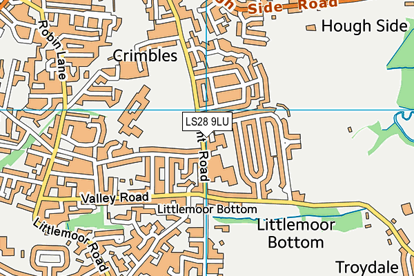 LS28 9LU map - OS VectorMap District (Ordnance Survey)