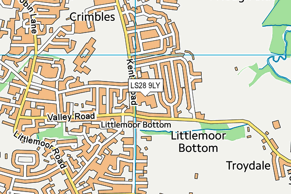 LS28 9LY map - OS VectorMap District (Ordnance Survey)
