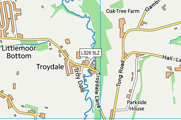 LS28 9LZ map - OS VectorMap District (Ordnance Survey)