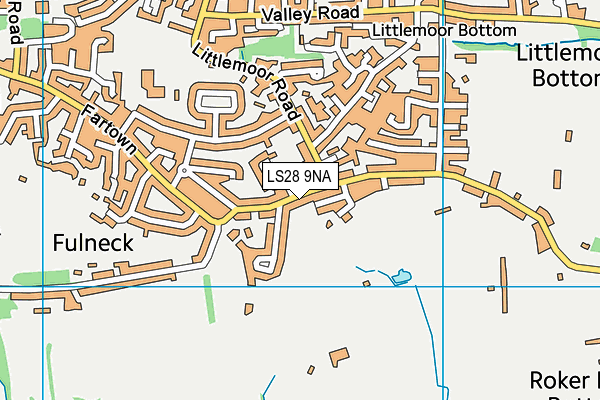 LS28 9NA map - OS VectorMap District (Ordnance Survey)