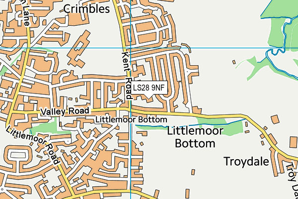 LS28 9NF map - OS VectorMap District (Ordnance Survey)