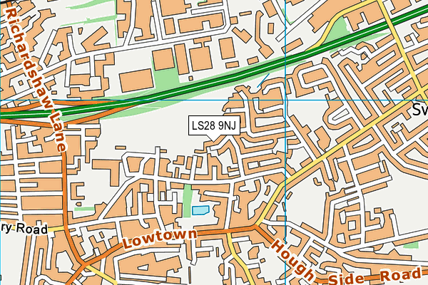 LS28 9NJ map - OS VectorMap District (Ordnance Survey)