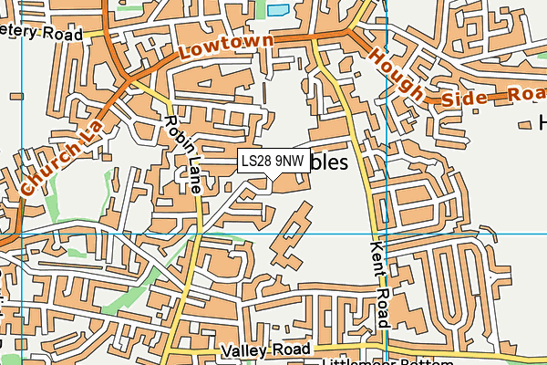 LS28 9NW map - OS VectorMap District (Ordnance Survey)
