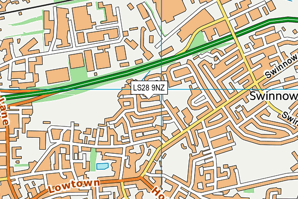 LS28 9NZ map - OS VectorMap District (Ordnance Survey)