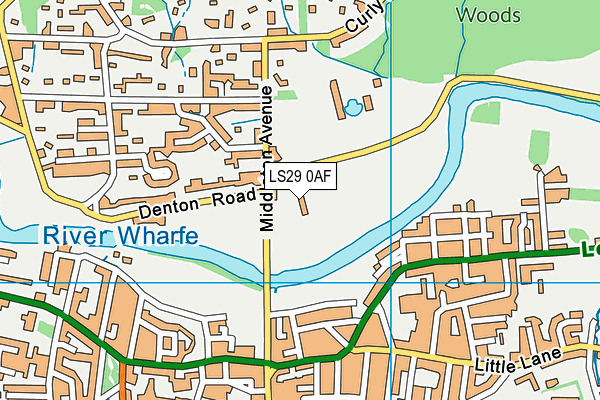 LS29 0AF map - OS VectorMap District (Ordnance Survey)