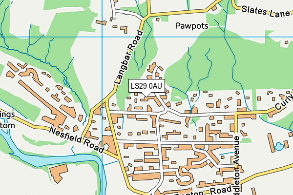 LS29 0AU map - OS VectorMap District (Ordnance Survey)