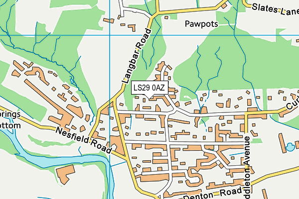 LS29 0AZ map - OS VectorMap District (Ordnance Survey)
