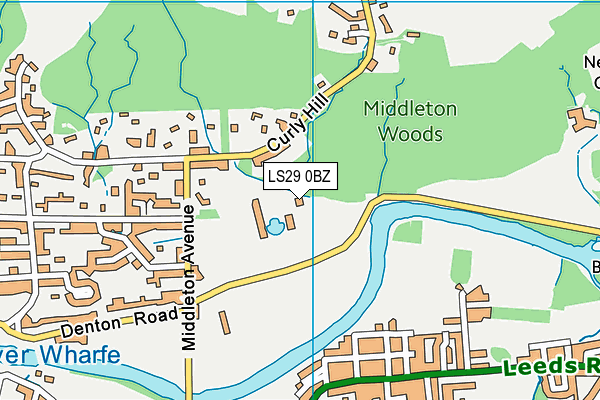 Olicanian Cricket Club map (LS29 0BZ) - OS VectorMap District (Ordnance Survey)