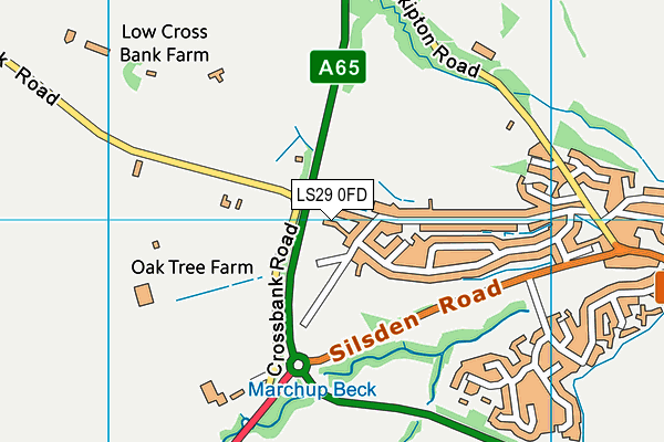 LS29 0FD map - OS VectorMap District (Ordnance Survey)