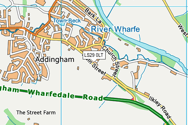 Addingham Cricket Club map (LS29 0LT) - OS VectorMap District (Ordnance Survey)