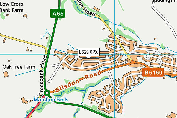 LS29 0PX map - OS VectorMap District (Ordnance Survey)